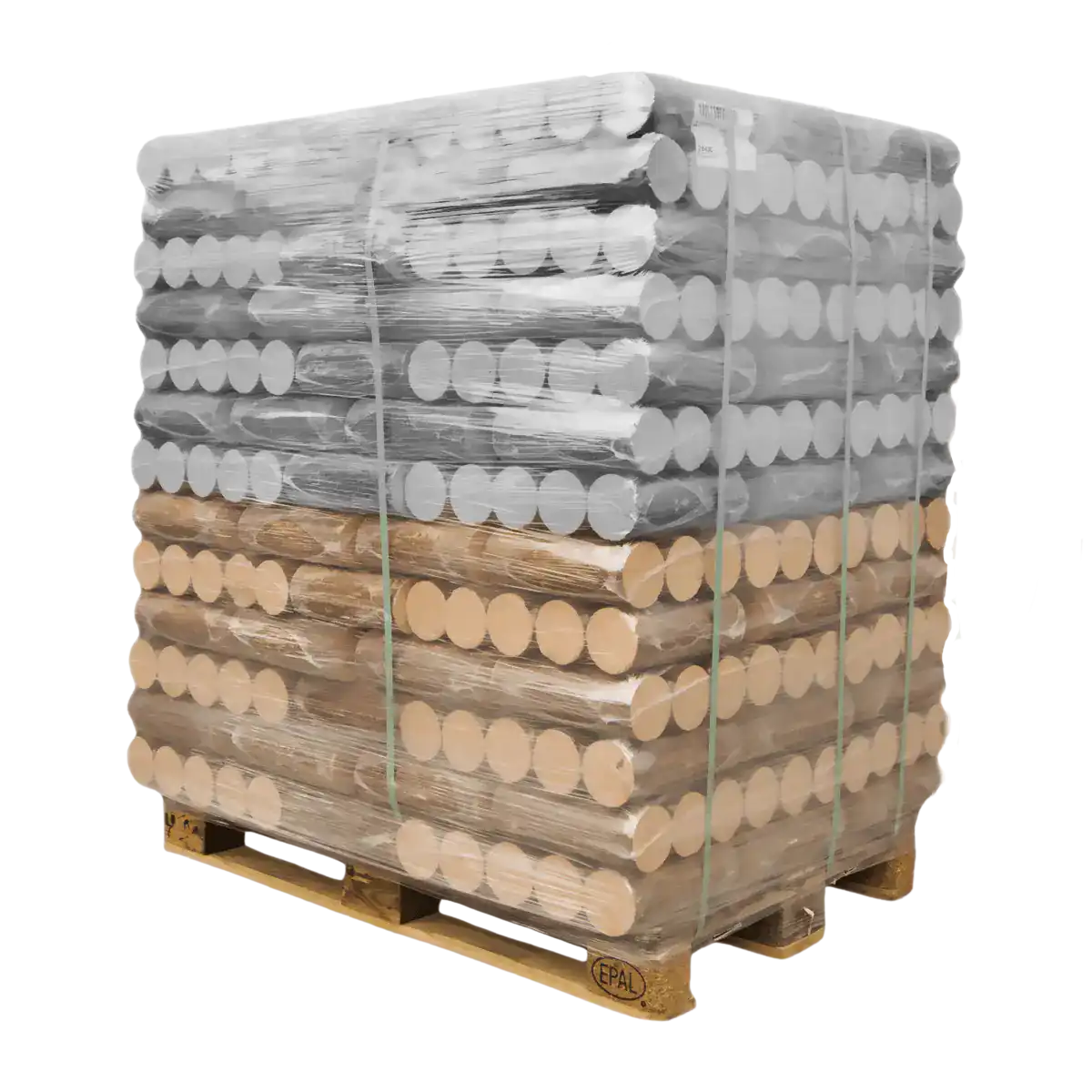 Pollmeier Buchenholzbriketts PEFC zertifiziert Palette 480 kg (Halbe Palette)